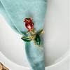4PCS Simulation Eucalyptus Flowers Napkin Buckle, Pink Rose Napkin Rings, Festival Wedding Party Holiday Table Decoration