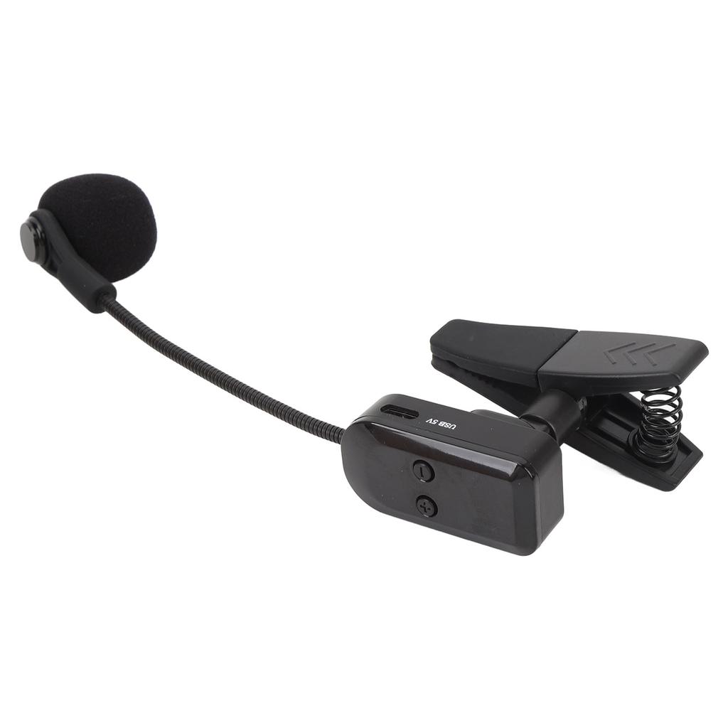 Wireless Saxophone Microphone System Clip On Instrument Microphone 131ft Range Plug and Play Brass Mic for Band