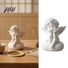Small Statue for Entrance 3D Printed Little Angel Statue, Cherub Figurine, Cute Holding Pla Material Craft Face Guardian Desktop Ornament Home Office