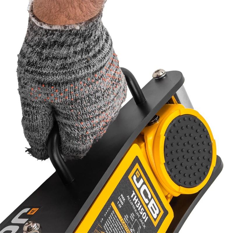 Cric a carrello a forma di rana, doppio pistone, 1,5T + gomma