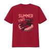 Summer Vibes T Shirt Highland Cow Design Retro Funny Beach Vintage Washed Comfortable Streetwear Unisex Breathable Slightly