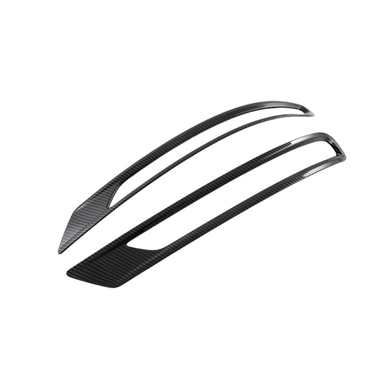 2pcs Rear Fog Light Lamp Frame Cover Trim For Mitsubishi Outlander - Carbon Fiber Grain Eyelid Eyebrow Strip Cover Trim