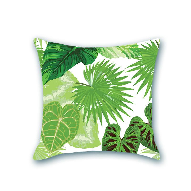 New Plant Print Decorative Imitation Super Soft Pillow Case Nordic Floral Sofa Office Bedside Cushion Cover