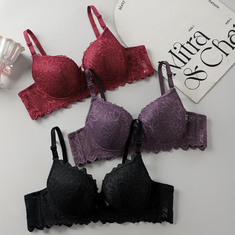 Sexy Lace Underwire Push-up Bra - Breathable Thin Cup Lingerie for Women