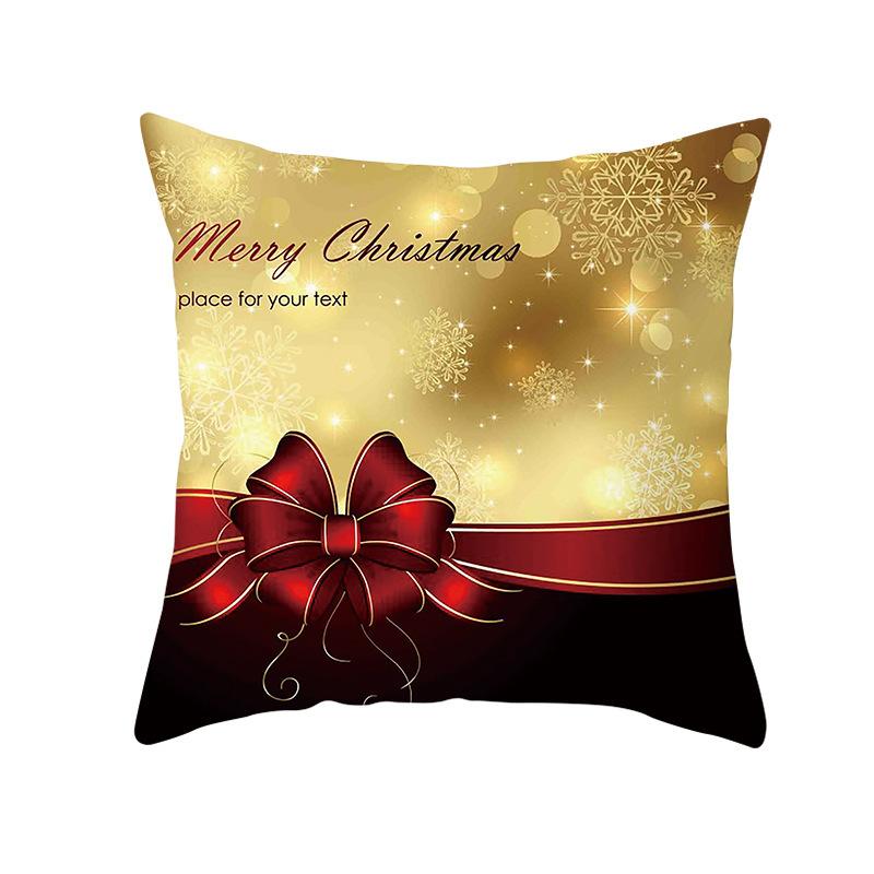 New Christmas Golden Ball Bell Pillow Cover Sofa Car Office Seat Cushion  Gold Series  Holiday Home Decoration