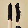 Fashion Stiletto Mid-leg Boots Autumn New Pointed Toe Suede Side Zipper Anti-slip Wear-resistant Heel Single Boots