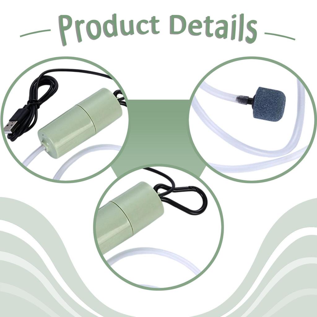 Mini USB Aquarium Air Pump Kit Portable Fish Tank Air Oxygen Pump Silent Small Aquarium Bubbler for Aquarium Accessories