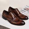 Men's Dress Shoes Crocodile Leather Oxford Shoes Lace-up Business Leather Shoes Plus Size Wedding Shoe Brogue Office Formal Shoe