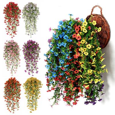 Artificial Morning Glory Flower UV Resistant Hanging Flowers Silk Morning Glory Garden Wedding Decoration Outdoor Hanging Plants