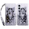 For iPhone 16 Case Stand Pattern Printing Leather Phone Cover
