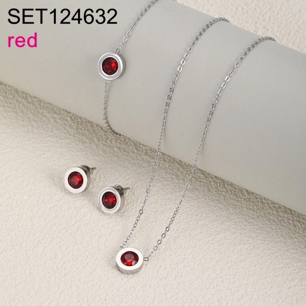 Round Crystal Stainless Steel Bracelet Coloful Moissanite Bracelet  for Gifts