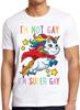 Unicorn Super Gay Pride LGBT LGBTQ Aliat Curcubeu Retro Cool Cadou Tricou T Shirt M955