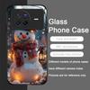 Cute Winter Christmas Snowman Pattern Tempered Glass Phone Case for OPPO Reno 13F 12 11 10 ProPlus Find X8 X3 Lite A94 A58 Cover