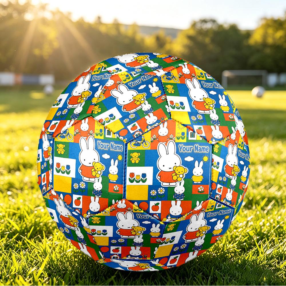 Custom Name Text Size 5 Football,Miffy Standard Training Soccer Ball