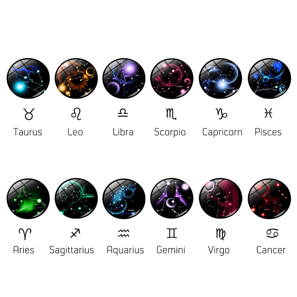 Punk 12 Constellation Bracelet Multilayer Leather Woven Handmade Night Light Star Bangle