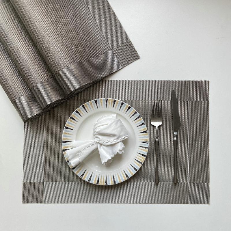 European PVC Non-slip Heat-resistant Table Placemat Set