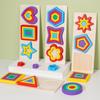 Dziecięca drewniana kolumna do dopasowywania kształtów, puzzle, klocki, puzzle geometryczne, Montessori wczesna edukacja, kognitywne zabawki edukacyjne