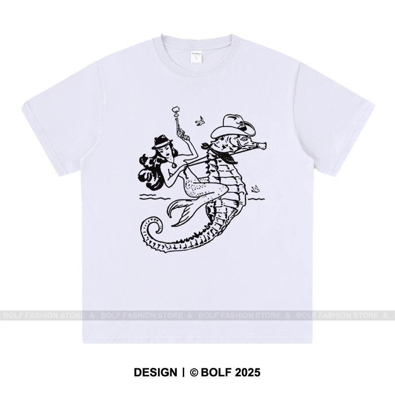 Printed 100% Cotton Women's Oversized T-Shirt Loose Fit Graphic Tees Tops for Daily Wear