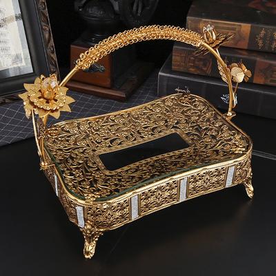 Golden Wrought Iron Glass Fruit Plate Dried Fruit Plate Simple and Creative Living Room Household Tea Table Food Plate Ornament