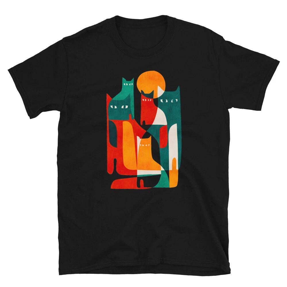 Abstract Art T-Shirt Cat Lovers T-Shirt S