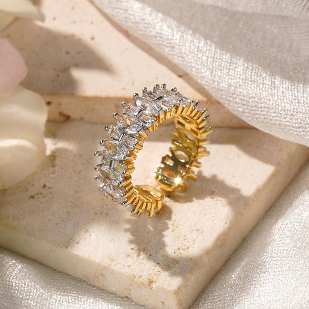 Fashion Temperament, Zirconium-set Open Ring, Niche Design, Index Finger Ring, Light Luxury, High-end Ring Jewelry.