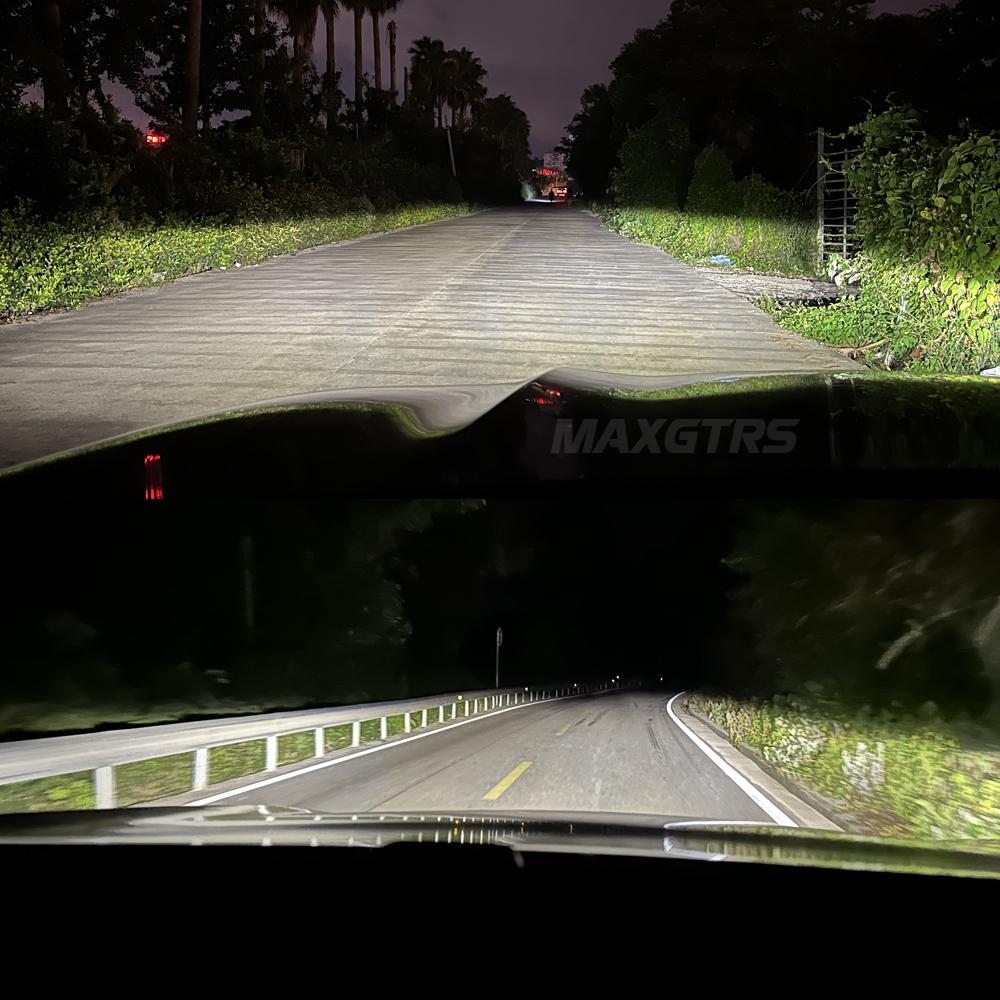 MAXGTRS Dual Lens H4 LED Headlight Mini Projector Lens HBS 9003 Auto Beam Light 50W 11000LM