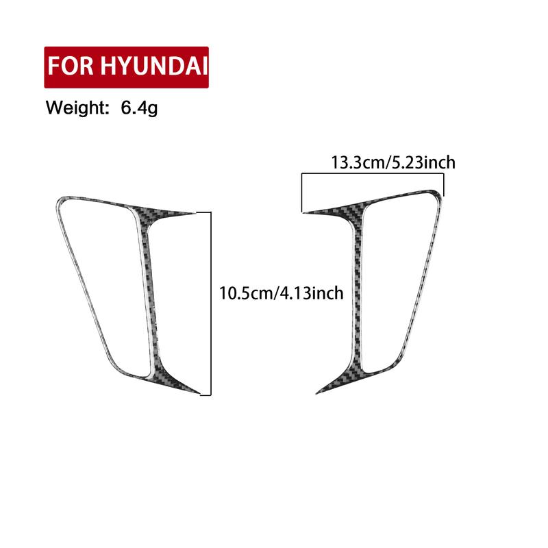 For Hyundai Kona 2018— Car Accessories Carbon Fiber Exterior Front Lamp Sides Frame Decals Cover Trim Sticker Modification