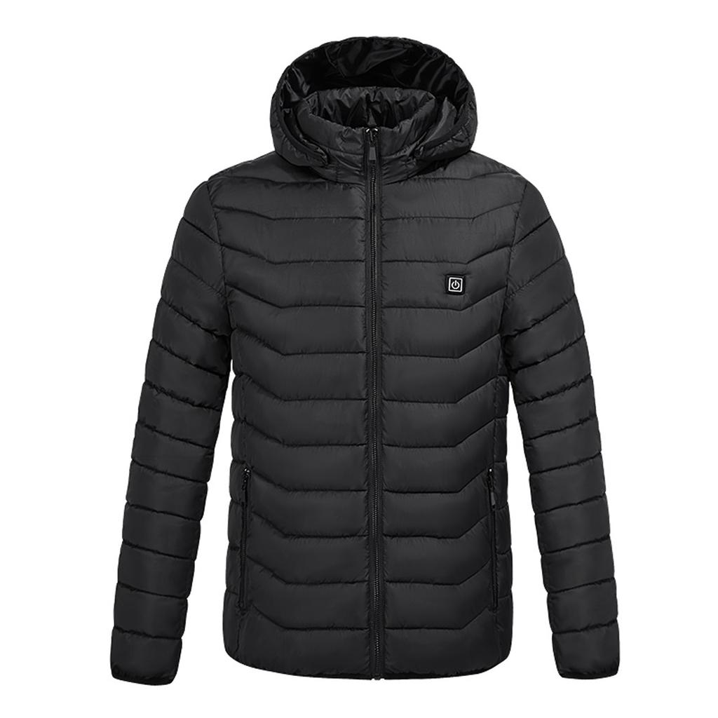 Feancey Men's Heated Coat Waterproof Snow Jackets For Men Women 4 Zones Electric Heating Coats Outdoor Warm Winter Softshell Jacket With Removable Hood Big Deal Days,Brown,L