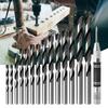 High Speed Steel Double Flute Helical Twist Drill Bits Set With Brad Point Tips For Clean Wood Drilling In 3-12mm Sizes