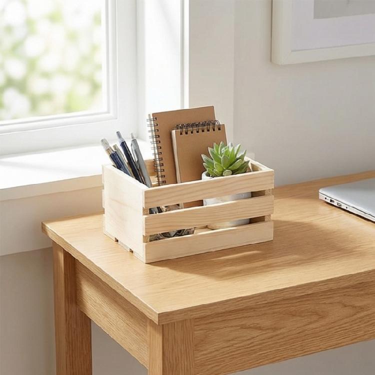 6/12Pcs Small Wooden Storage Box Nesting Crates Decorative Basket Natural Pine Handcrafts Box For Table Dollhouse