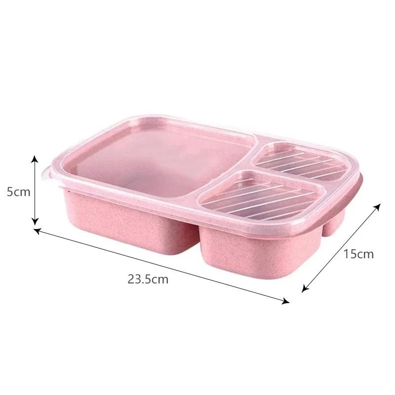 1/2pcs Wheat Straw Lunch Box Portable Bento Box With Compartment Picnic Bento Box Fruit Container Microwave Oven Dinnerware