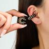 1 Piece Round Clip On Earrings Ear Cuffs Bohemian C Shaped Enamel Gold Color Zircon Non-Piercing Blue Black White Pink Earrings