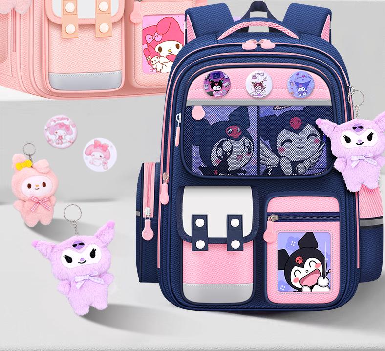 Large Capacity Cute Melody Schoolbag for Primary Students, Girls & Boys, Grades 1-6