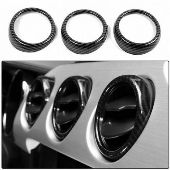 For Ford Mustang 2015+ Center Console AC Air Vent Outlet Cover Trim Carbon Fiber