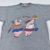 Vintage Pigs Hey Curl-Friend! Shirt XL Girlfriend Funny Cartoon Graphic Tee 90s