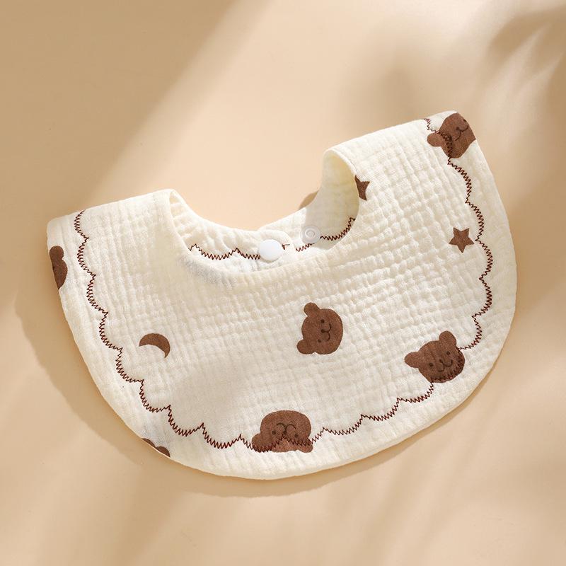 Pure Cotton Baby Bib: Six-Layer Soft Gauze, Cute and Comfortable for Infants