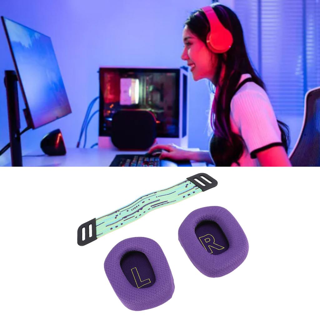 Headset Ear Pads Breathable Mesh High Density   Ear Cushions with Headband Straps for G733 Wireless G335 Wired Gaming Headset