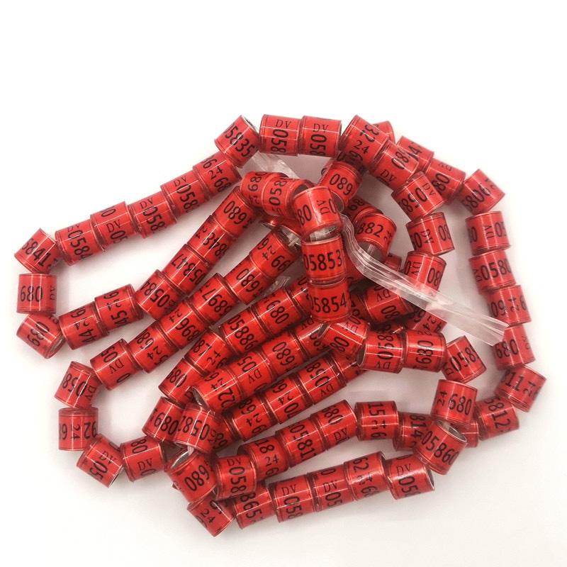 50 stk 2025 8mm Duefotring Aluminium Plastmateriale Fuglefotring med Tall Flerfarget Valgfritt Fugleutstyr