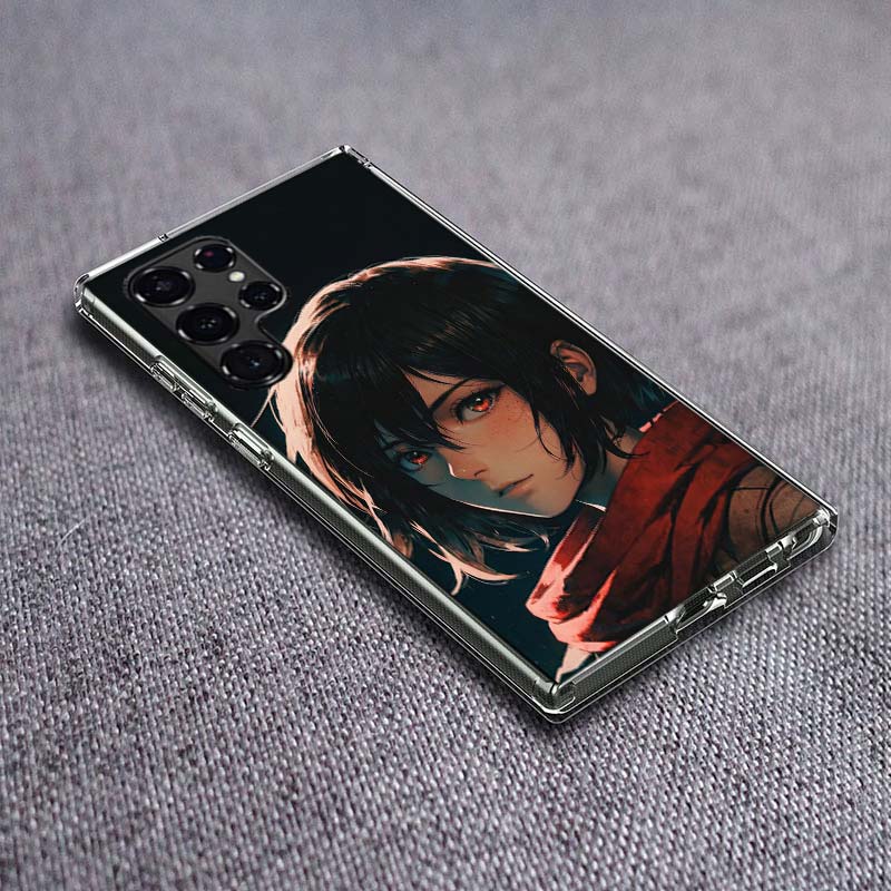 Character MIKASA Phone Case For Samsung Galaxy S24 S23 S21 S20 FE S22 S26 Ultra S25 Edge S10 Plus Cover Clear TPU Capa Shell Coq