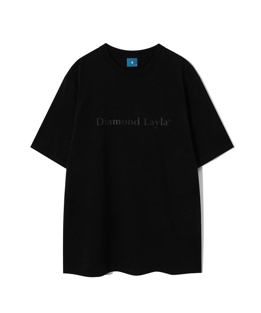 DIAMOND LAYLA Silicone Logo Short Sleeve T-Shirt T77 Black