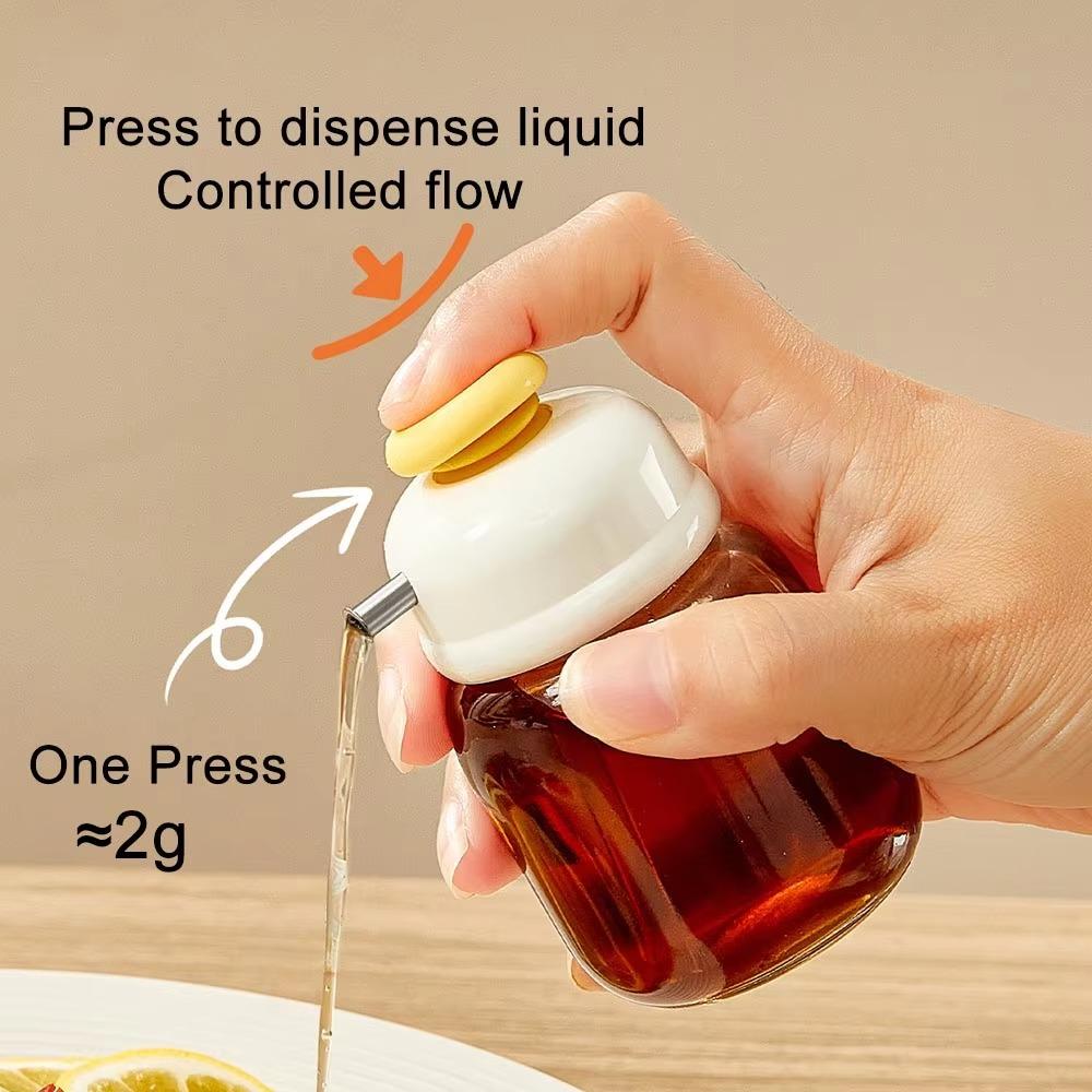 Controllable Oil Output Press Type Glass Oil Bottle Refillable Olive Oil Jar Oil Dispenser  Vinegar