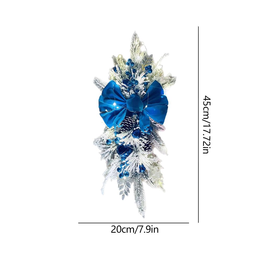 Christmas Wreath Pendants Ornament Swag Trim Garland Without/with Light Home Door Window Decoration Accessories