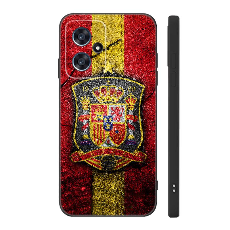 Spain Spanish Flag Black Silicone Phone Case For Xiaomi POCO X3 X4 NFC F3 F4 GT F5 M3 M4 M6 X5 X6 Pro 5G C55 C65 M5