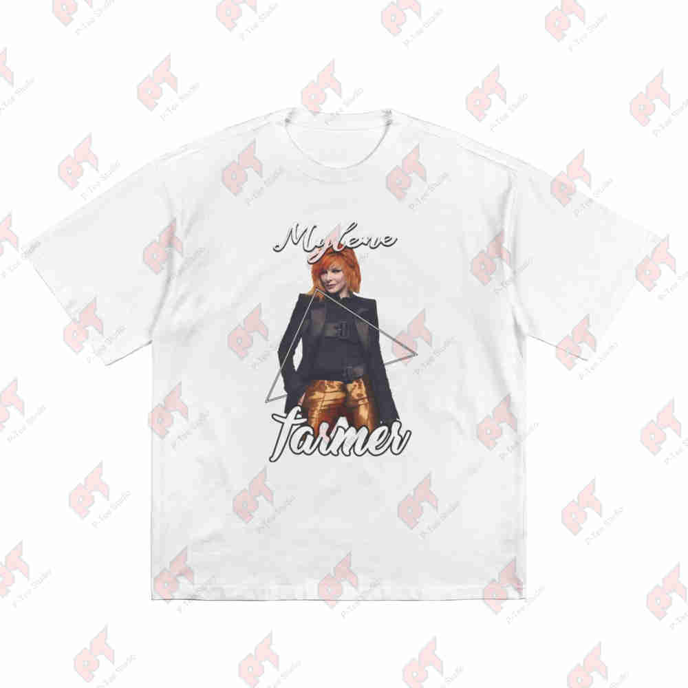 Mylene Farmer Art Drawing Short Sleeve Tee 100% Cotton T-Shirt