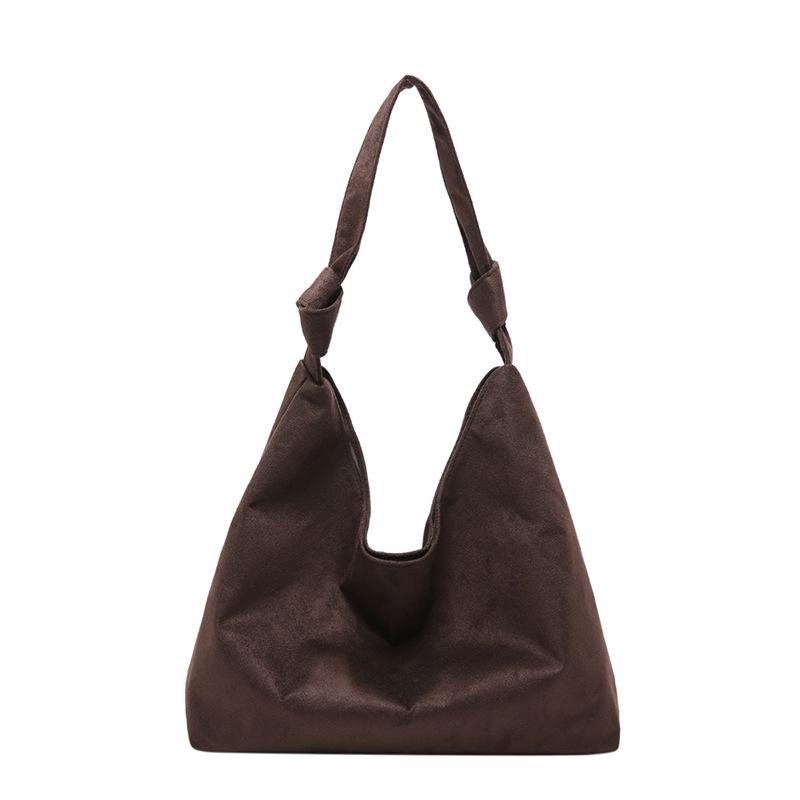 Suede Underarm Bag Women's 2025 New Retro Student Class Tote Bag Large Capacity Versatile Shoulder Bag