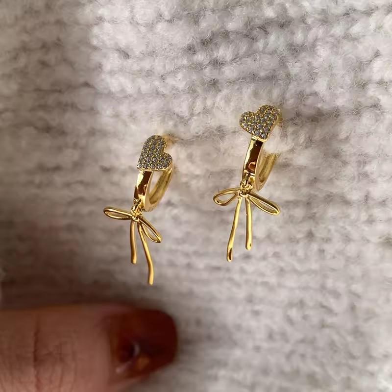 925 Silver Bow Knot Ear Clip for Women Girl Ribbon Design Ballet Style Sweet Jewelry Gift