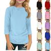 Barnens Vardagliga Mode T-shirt Topp med Trekvartsärm och Rund Halsringning