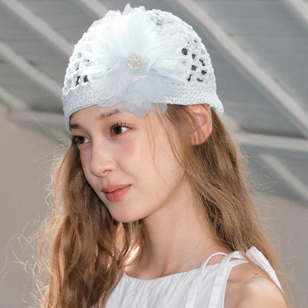 Thin Beanies Hat Bohemian Style Weave Cap Fashion Hollow Out Knitted Hat  Spring and Summer