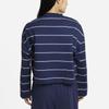 Nike Loose Fit Striped Crew Neck Long Sleeve T-Shirt Women Tops Navy DD5187-410