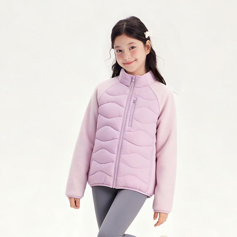 DEESHA Girls' Spliced Stand-Collar Goose Down Jacket